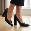Heels for Women Pumps Closed Toe Chunky High Heel 4inch Pointy Toe Block Heels Business Office Shoes Comfortable Dress Shoes for Women, Size 7
