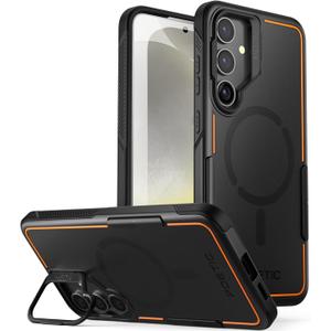 Poetic Neon Case Compatible with Galaxy S24 Plus 6.7", [Built-in Camera Stand] [Compatible with MagSafe], Dual Layer Rugged Slim Shockproof Protective Cover, Black