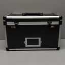 15 x 8.7 x 10 Inch Lockable Storage Box with Combination Lock, Portable Safe for Documents, Medicine, Cash & Valuables, Medicine Lock Box with Label Slot for Home, Office & Travel - Black