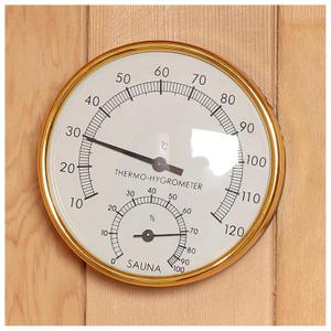 Sauna Thermometer 2 in 1 Celsius Thermometer Hygrometer for Saunas Room Indoor Sauna Accessories for Any Barrel or Infrared Steam Saunas (gold)