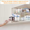 Yieach 4 Set Bathroom Organizers and Storage,2 Tier Clear Under Sink Organizer and Medicine Cabinet Organizer for Kitchen,Pantry Storage,Pull Out Drawers for Skincare,Pill Bottle,Spice Organization
