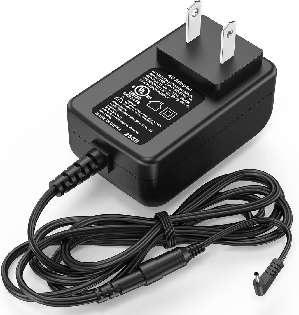 12V 3A Laptop Charger Replacement Compatible with Naclud 15.6 Inch X15 Laptop, Power Cord AC Adapter Fit for Naclud-X15 15.6" Laptop Quad-Core Celeron N5095, Power Supply for FUNYET Duetbook 14 NY-01