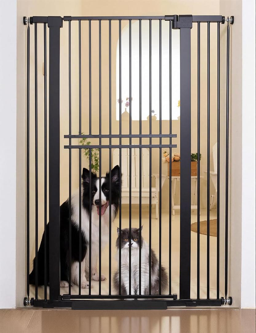 55" Extra Tall Pet Gate, 29"-40" Wide Tall Dog Gate, Black