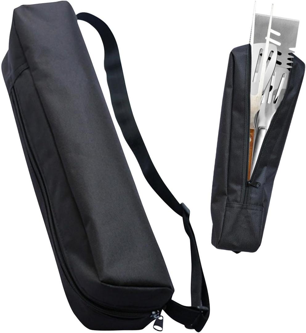 Grill Storage Bag, Oxford Cloth BBQ Tools Carry Bag, Waterproof Grill Utensil Accessory Storage Bag, Grill Utensil Holder Pouch for Camping Picnic Barbecue(Size:57 x 10 x 10cm)