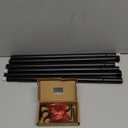 TONIAL Curtain Rod 32 to 86 Inch(2.6-7.2ft), Telescoping Splicing Drapery Rods for Windows 54 to 82 Inch(4.5-6.8ft), Decorative 3/4 Single Rod with Small Cap Finial, Black