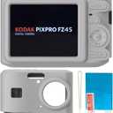 2 x Silicone Case for Kodak PIXPRO FZ45 Digital Camera with Screen Protector and Lanyard for Kodak PIXPRO FZ45 Accessories- (Rose Grey)