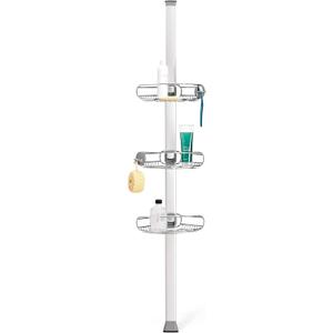 simplehuman 8' Tension Pole Shower Caddy, Stainless Steel and Anodized Aluminum