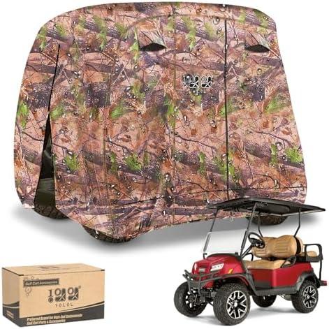 Amazon.com : 10L0L Golf Cart Cover 2/4/4+2 Passenger for Yamaha EZGO Club Car, Heavy Duty 420D Waterproof Windproof Durable Polyester Golf Cart Cover with 3 Zipper Doors for All-Weather Protection (Black/Silver) : Sports & Outdoors