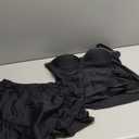 Yonique Womens Underwire Tankini Swimsuits with Skirt Two Piece Bathing Suits Tummy Control Swimwear , Extra Large, Black 