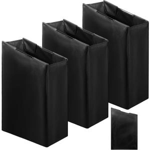 3 Pcs Black Hypotenuse Laundry Sorter Replacement Bags Hamper Cart Removable Replacement Bags Laundry Storage Organizer Bag Hamper Liner, No Hooks (14.76 x 8.66 x 23.23 Inch)