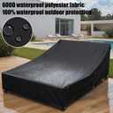 Double Chaise Lounge Cover Outdoor Waterproof Lounge Chair Covers 600D Weather-Resistant Fabric Patio Chaise Cover for Pool Lounge Chairs, Lawn Sunbed Daybed Furniture 82x57x32 Inch
