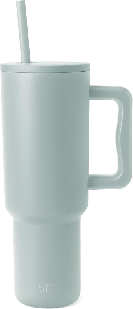 Simple Modern 40 oz Trek Tumbler with Handle and Straw Lid | Cup Holder Friendly Insulated Stainless Steel Travel Mug | Sea Glass Sage