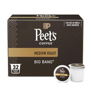 Peet's Coffee, Medium Roast Single Serve Coffee Pods - Big Bang, 32 Count (1 Box of 32 Pods) (EXP 08/30/26)