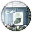 24" Frameless Beveled Round Mirror with 1" Edge for Bathroom, Entryways, Vanity Wall Decor