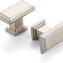 10 Pack 1-1/2 Inch Brushed Nickel Cabinet Knobs Satin Nickel Drawer Knobs Rectangular Silver Cabinet Pulls, ZK2206 Kitchen Hardware for Cabinets Drawers Bedroom Dresser Cupboard Bathroom Vanity