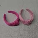 VELSCRUN Headbands, 2 Pcs Wide Knotted Hairbands for Women in Pink and Red, Satin Hair Accessories for Washing Face, Hairbands for Women, Hairband Gifts for Women Girls