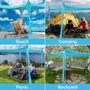 Beach Canopy Beach Tent 11X11 FT Include Blanket Beach Shade Canopy UPF50+ Sun Protection Windproof Ropes 4 Poles Carry Bag Easy to Set Up for Outdoor Camping