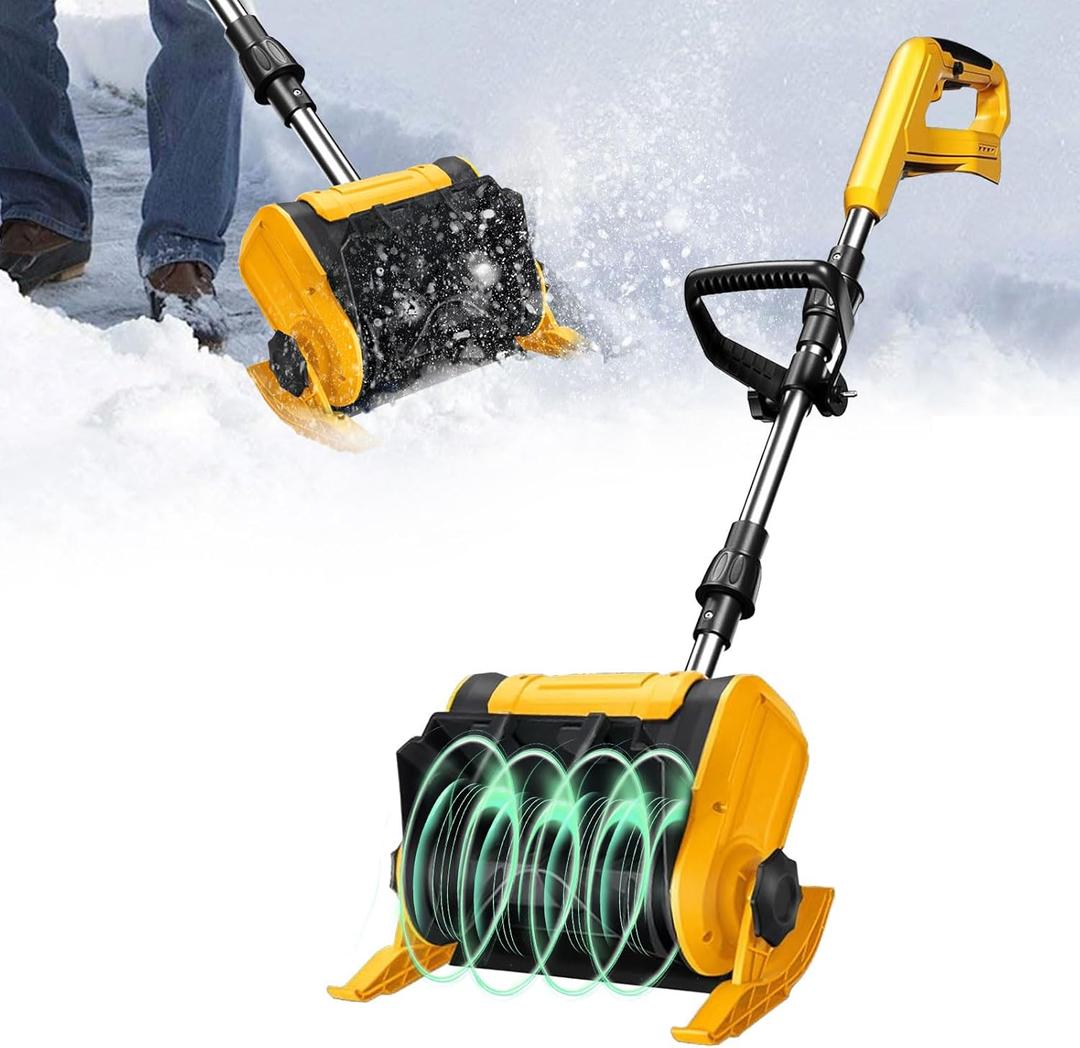 Cordless Snow Shovel for Dewalt 20v, Electric Snow Blower 20ft Throw Distance, Adjustable Snow Removal Direction, Electric Snow Shovel for Driveway, Steps, Patio, Sidewalk Snow Removal (Yellow)