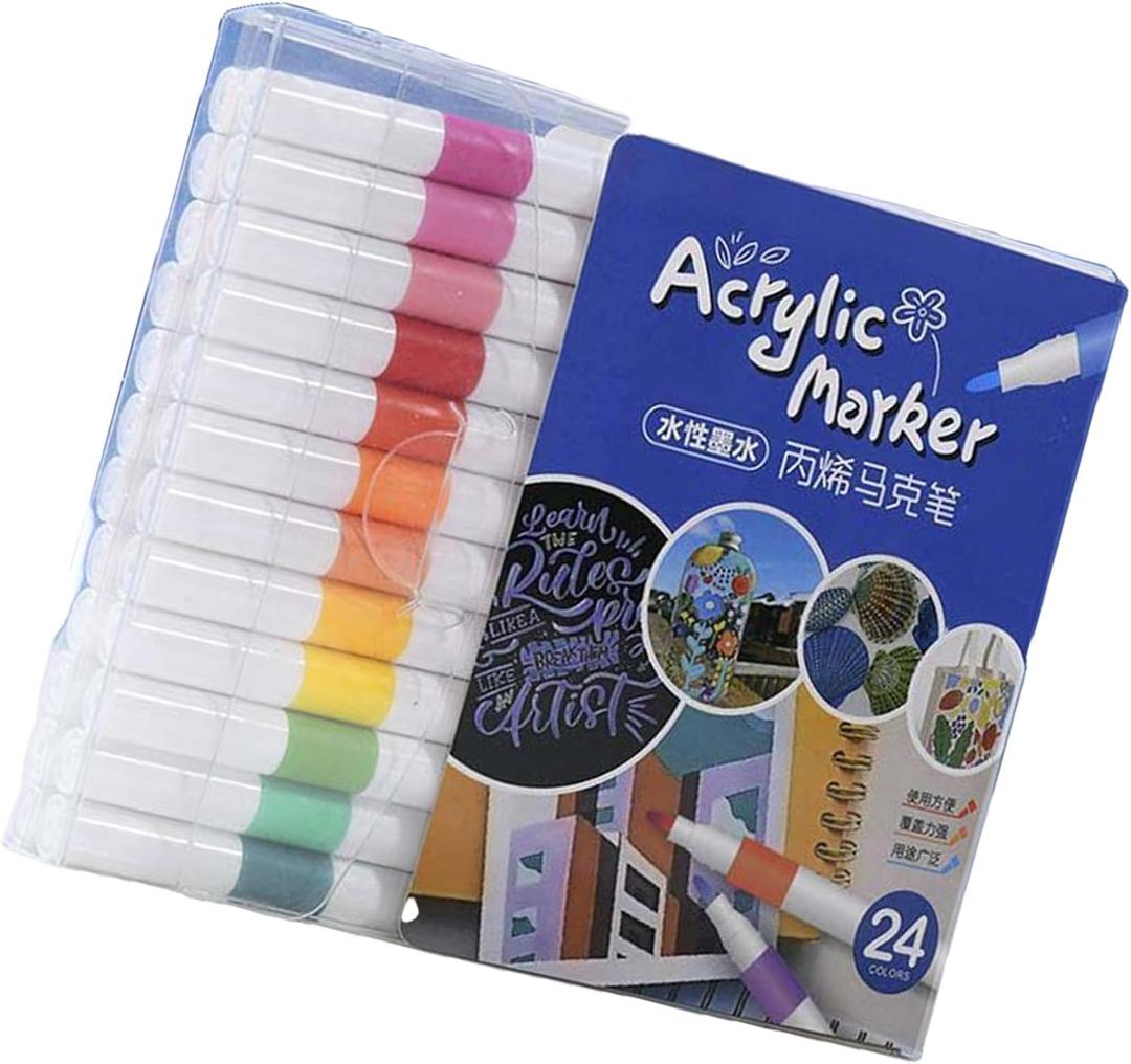 12/24/48 Color Paint Markers Drawing Pen Acrylic Marker Pen Markers Craft Supplies