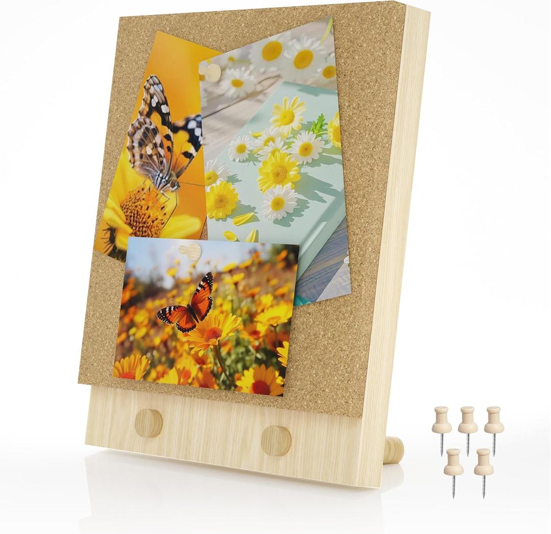 Trycooling Bulletin Board/Cork Board on The Desktop-Small Mini Hanging Tack Message Memo Picture Board for Home Office School