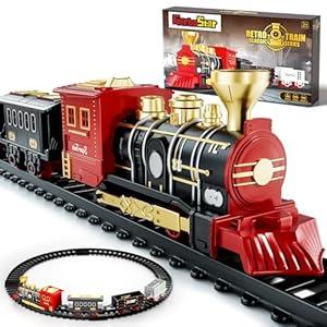 12 Pcs Train Set for Toddlers 2-4, Mini Track Motorized Trains Electric Christmas Toy, Classical Trian Sets for 3 4 5 6 7 8+ Years Old Kids Christmas Birthday Toys Gifts, No Batteries Included