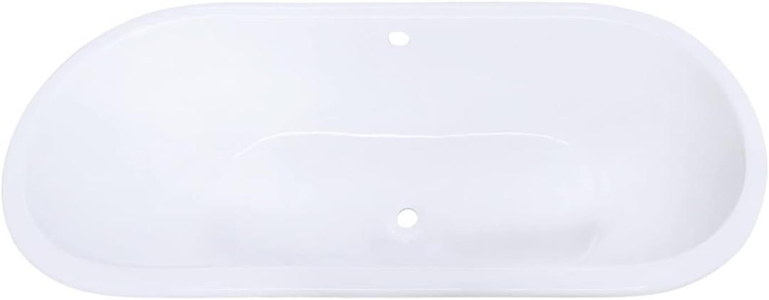 Kingston VCTPN632717 63" Cast Iron Oval Drop-In Tub, White