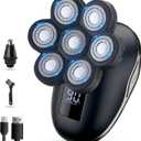 Electric Head Shavers for Bald Men, Head Razor for Men with Nose Hair Sideburns Trimmer, LED,Travle Lock