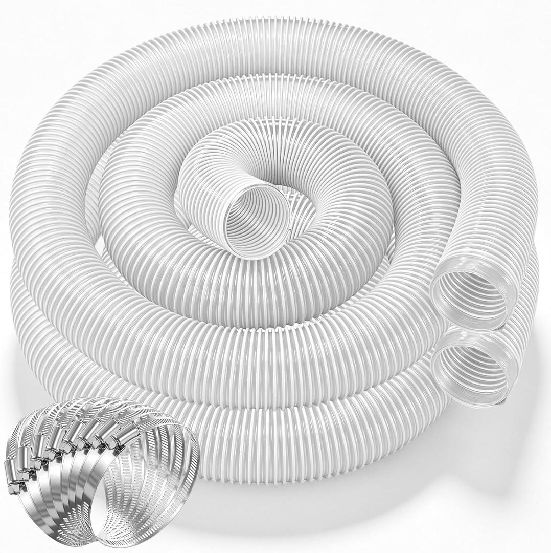 2 Sets Dust Collection Hose 4" x 10' Heavy Puncture Resistant PVC Dust Collection Hose with 8 Carbon Steel Wire Coil for Woodworking, Workshops, Collectors
