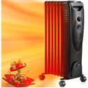 ZAFRO Oil Filled Radiator Heater, 1500W Portable Electric Oil-Filled Radiant Heatings, Space Heater with Tip-Over & Overheat Protection (Black)