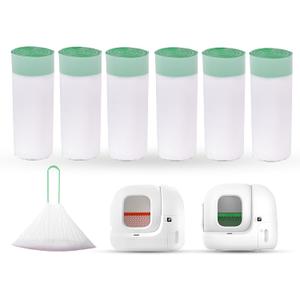 120 Count (6 Rolls) Replacement Trash Bags Compatible with PETKIT PuraMax Automatic SelfCleaning Litter Box, Durable Drawstring Litter Box Trash Bags, Durable Leakproof  19.69" * 16.14"