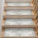 Non Slip Stair Treads for Wooden Steps 15PCS - 9"x28" Upgraded Wide-Short Indoor Safety Carpet, Upgraded Edging Mats with TPE Adhesive Backing, Pet and Elderly Friendly Stair Rugs (Taupe)