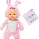 Baby born Cozy Cuties Soft Baby Doll- Bunny with Gray Eyes, Plush Baby Doll for Newborn Babies Ages 0 & Up