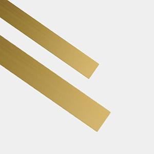 30 Inch Self Adhesive Metallic Mirror Molding Trim, Flexible Wall Molding Trim Decor Trim Wardrobe Vibrant Mirror Like Wall Ceiling Floor Cabinet Tile Edge (Size:Width 1.5cm/0.6inch ,,Color:Brushed gold) Set of 6