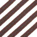 BENECREAT 15 Yard Faux Leather Braid Trims with Curve Lace, Coconut Brown Centipede Lace Ribbon for Home Decor DIY Sewing Craft, 3/4 Inch(18mm) Wide
