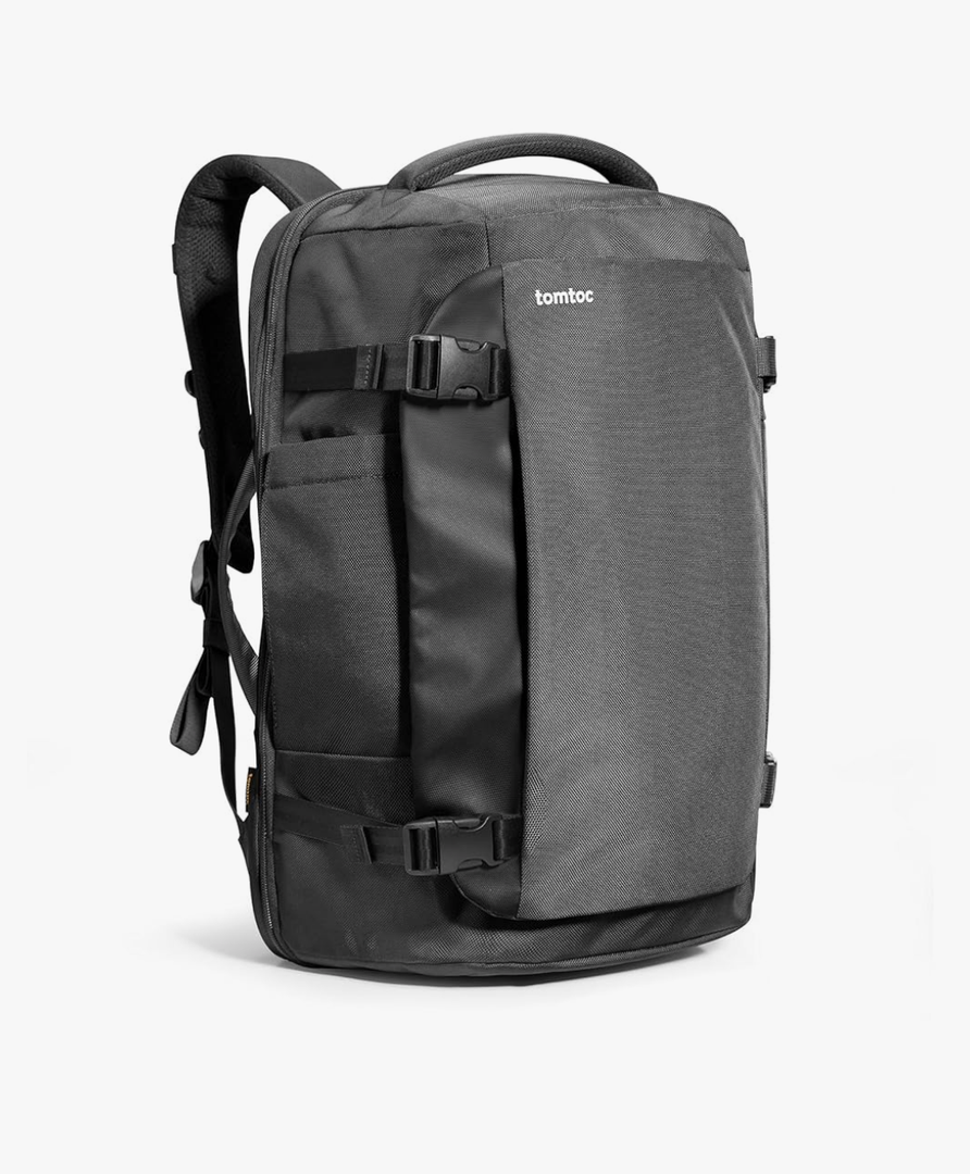 tomtoc Travel Backpack 40L, TSA Friendly Flight Approved Carry-on Luggage Hand Water-resistant Lightweight Business Rucksack, Durable Large Weekender Bag Daypack Fits 17.3 Inch Laptop, PFAS Free
