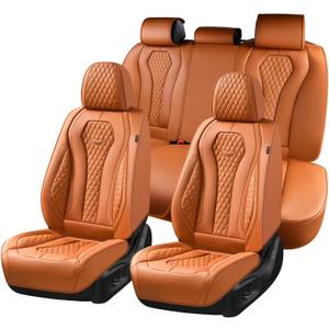 Coverado Car Seat Covers Full Set, Brown Seat Covers, Automotive Car Seat Cover, Car Seat Covers Front Seats Back Seat Covers, Car Seat Protector Universal Fit Most Cars