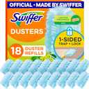 Swiffer Dusters Refill for Cleaning, Made by SWIFFER, Feather & Microfiber Duster Disposable Alternative, for Dusting Furniture, Blinds, Ceiling Fans, Helps Remove Allergens, Gain Scent, 18 Count