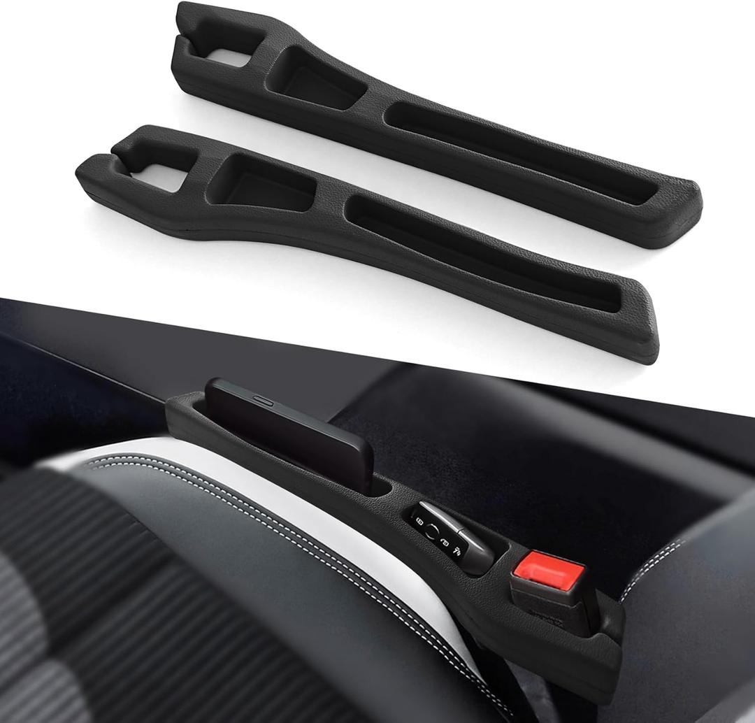 2PCS No Drop Seat Guard, Car Seat Gap Filler, Multi-Function Car Side Gap Filler for Prevent Items Falling, Universal Auto Blocker Between Seats Auto Organizer Accessories for Most Cars (Black)