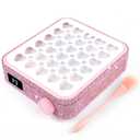 BQAN Nail Dust Collector Portable for Home & Salon - 4200RPM Vacuum with Reusable Filter, for Acrylic Drilling Dust Beginner Friendly Small Manicure Tool (Pink Rhinestones)