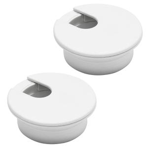 Desk Grommet 2" (50 mm), Desk Cord Hole Cover, Cable Grommet ABS Plastic, Desk Hole Grommet for Office and Home Table Cable, Detachable Cable Cord Organizer (White 2 Pcs)