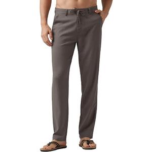 Willit Men's Linen Pants Casual Linen Dress Pants Drawstring Beach Summer Lightweight Trousers, Size 36Wx29L