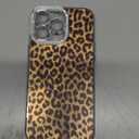 Toycamp for iPhone 16 Pro Max Case - Compatible with Magsafe Aesthetic Cute Brown Leopard Laser Holographic i 16 ProMax Case with Diamond Bling Lens Protector for Apple 16Pro Max Cover for Women Girls