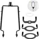Mornajina 7 8 9 10 inch Lamp Shade Harp Holder, Adjustable Lamp Harps and Finals, Fit both Standard Lamp Rod and E26 E27 Light Base UNO Fitter Adapter Converter Finial Set (Black)