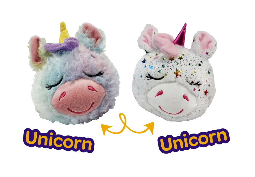 Happy Nappers FlipaZoo Unicorn Children's Plush Toy, Reversible, Sparkle/Rainbow