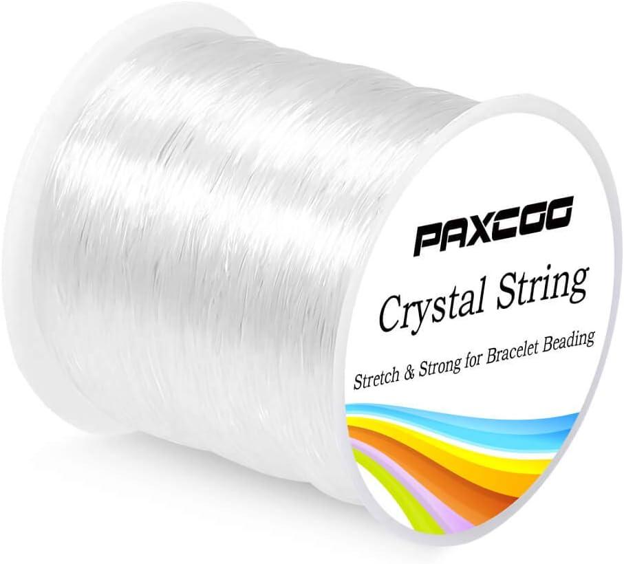 Paxcoo 0.8mm Elastic String, Stretchy Bracelet String Crystal String Bead Cord for Bracelet, Beading and Jewelry Making (120 m)