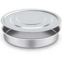 Lab Sieve Pan with Lid, Chromium-Plated Steel Test Sieves Pan, Economy Standard Analysis Sample Test Sieves for Industrial Laboratory Homes, 12Inch/30cm Diameter 2.75in/7cm Height