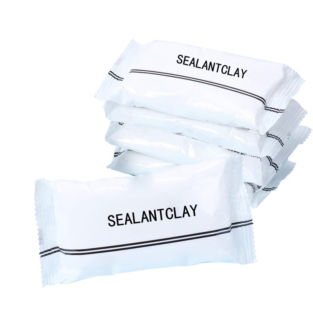 6-Pack White Waterproof Sealant Mastic - Quick Mending Mud for Drain/Wall/Air Conditioning Hole, New Type Sealant Clay