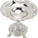 European Fruit Tray, Metal Food Serving Tray Easy To Clean with Base, Silver Serving Tray for Storage (Silver)