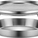 Stainless Steel Mesh Tray Set with Drip Pan, Air Fryer Basket and Tray, Kitchen Colander, Vegetable and Fruit Strainer, Food Filter, BBQ Prep Tool, Fruit Serving Dishes (7.48 inch)