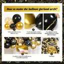 50th Birthday Decorations for Men Women with Happy 50th Birthday Decorations Banner 50 balloon number, Black and Gold 50th Birthday Balloons Kit for 50th Birthday Party Decorations